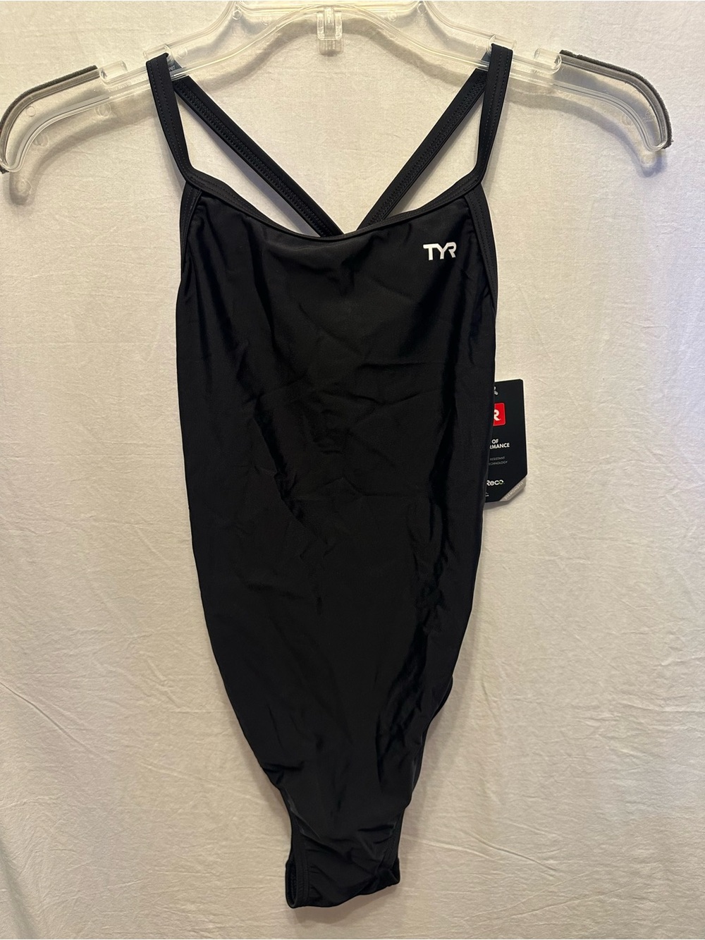 NWT TYR Solid Diamondfit One Piece Swimsuit Black Size 32